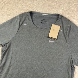 NEW Nike Running Dri-Fit Miler Shirt Men's M Gray Reflective Athletic NWT